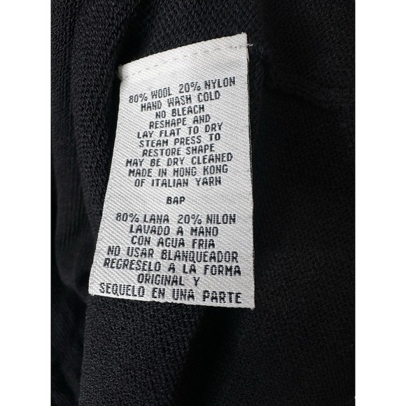 EILEEN FISHER Sweater M Wool Nylon Duster Cardigan Open Front L/S Black Medium - Picture 6 of 7